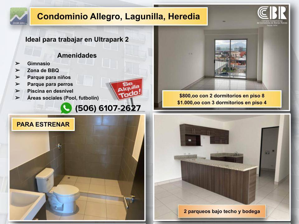1. Se alquila apartamento en Condominio Allegro, Lagunilla, Heredia-c27e8e99