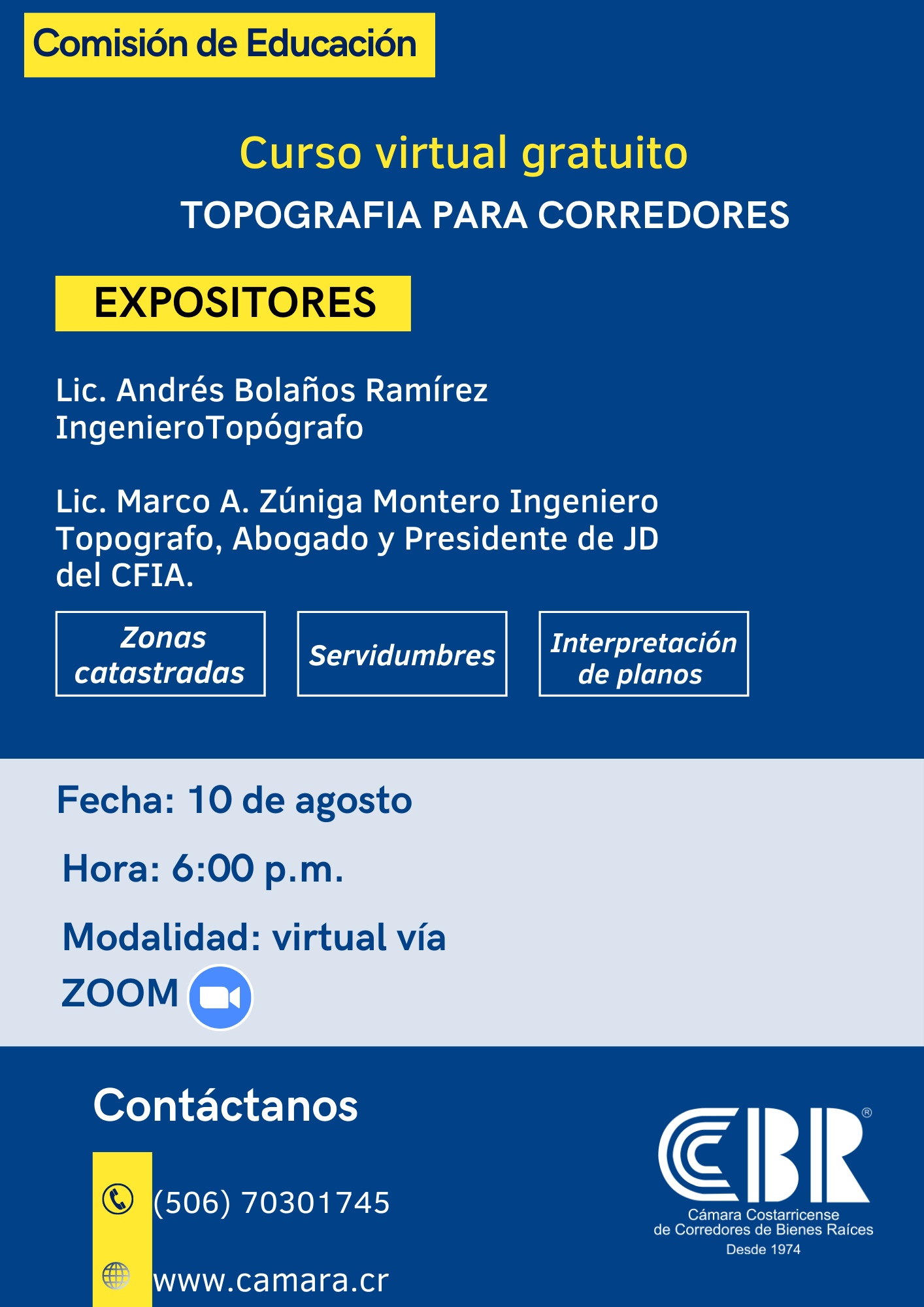 Flyer para promoción de cursos de idiomas azul