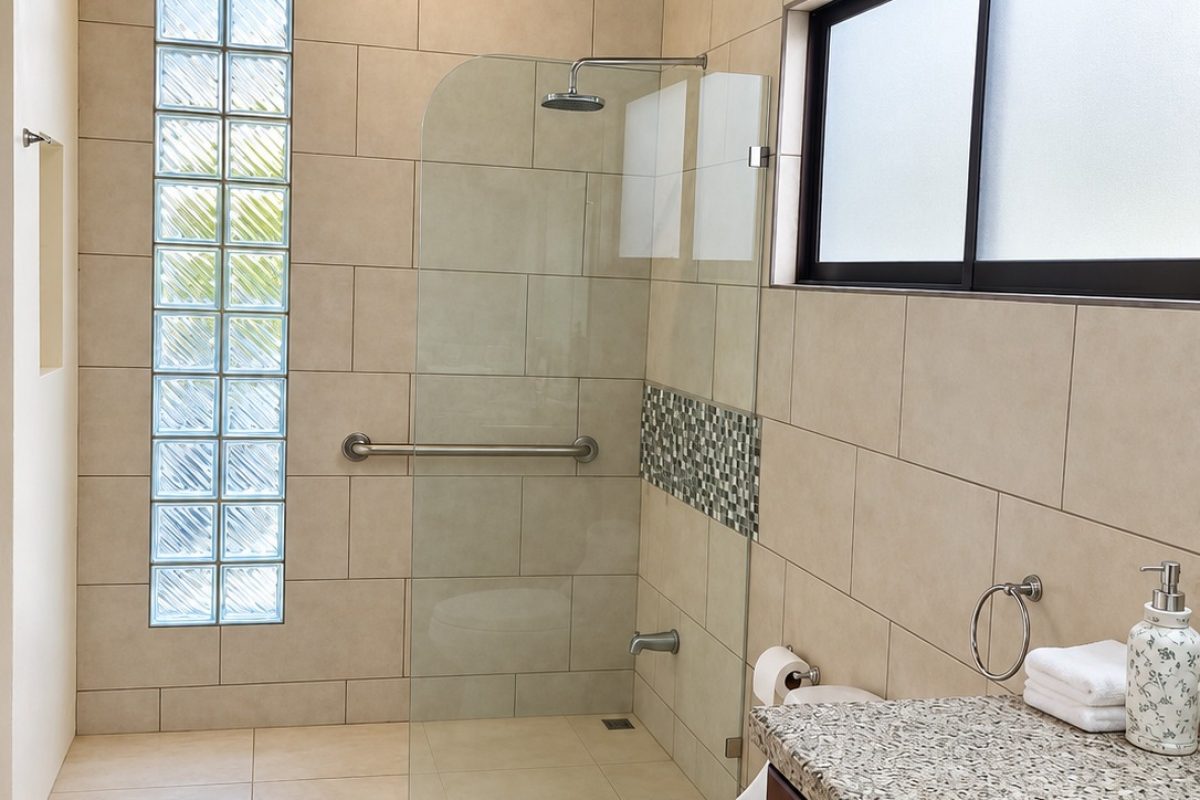 Bright-polished-bathroom-with-glass-shower